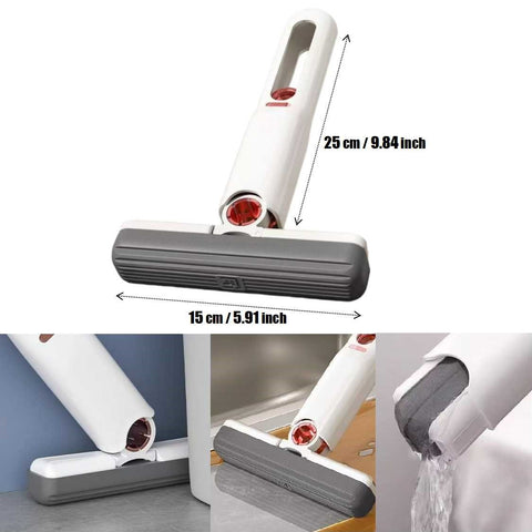 Portable Mini Sponge Mop Self-Squeeze No-Hand Wash Multi-Use Cleaning Tool
