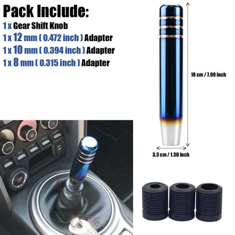 Aluminum Alloy Weighted 18cm Universal Gear Shift Knob -Burnt Blue