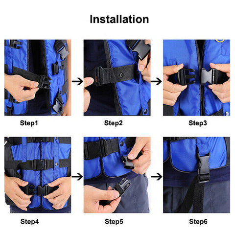 Unisex Adult Life Jacket with Adjustable Fit buckles - XL Size