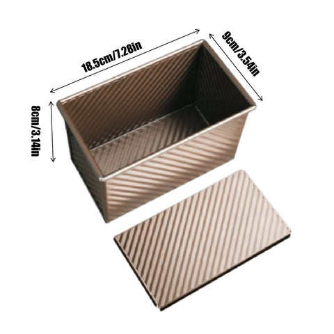 Loaf Pan with Lid Baking tins Carbon Steel Corrugated Bread Toast Box