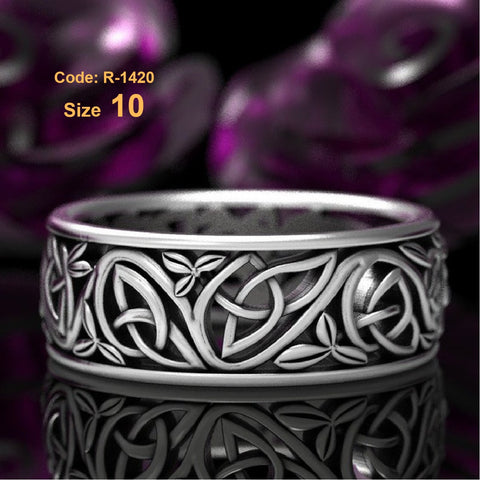 Men's Ring Domineering Wolf Head Viking Carved Animal Pattern Jewellery Size 10