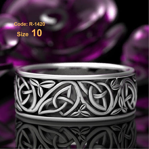 Men's Ring Domineering Wolf Head Viking Carved Animal Pattern Jewellery Size 10