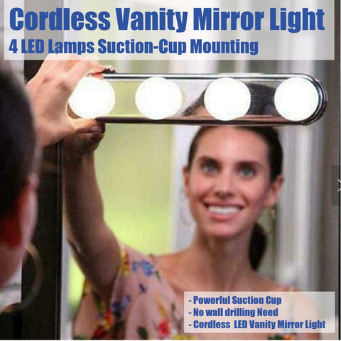 Cordless LED Vanity Mirror Light Bathroom Makeup Mirror Dressing Tables