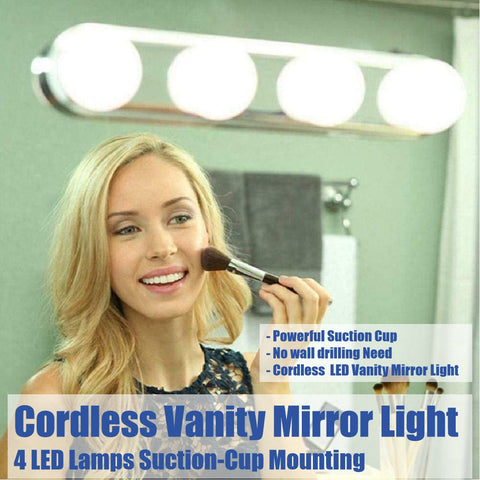 Cordless LED Vanity Mirror Light Bathroom Makeup Mirror Dressing Tables