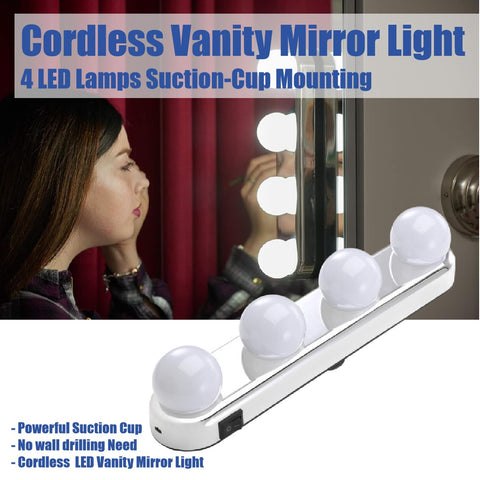 Cordless LED Vanity Mirror Light Bathroom Makeup Mirror Dressing Tables