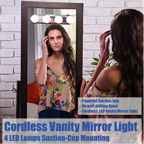 Cordless LED Vanity Mirror Light Bathroom Makeup Mirror Dressing Tables