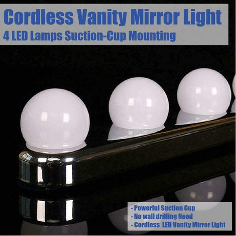 Cordless LED Vanity Mirror Light Bathroom Makeup Mirror Dressing Tables