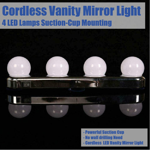 Cordless LED Vanity Mirror Light Bathroom Makeup Mirror Dressing Tables