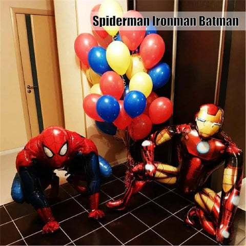 Kids' Birthday Party Decoration 3Pcs 3D Spiderman Ironman Batman Balloons