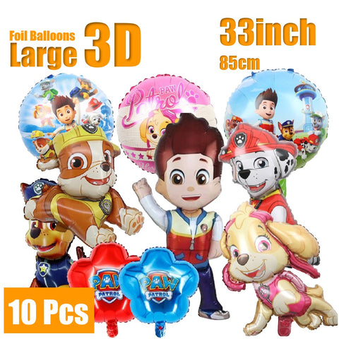 Kids' Birthday Party Decoration Large 3D Paw Patrol Party Set Balloons 33inch