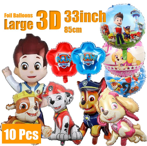 Kids' Birthday Party Decoration Large 3D Paw Patrol Party Set Balloons 33inch