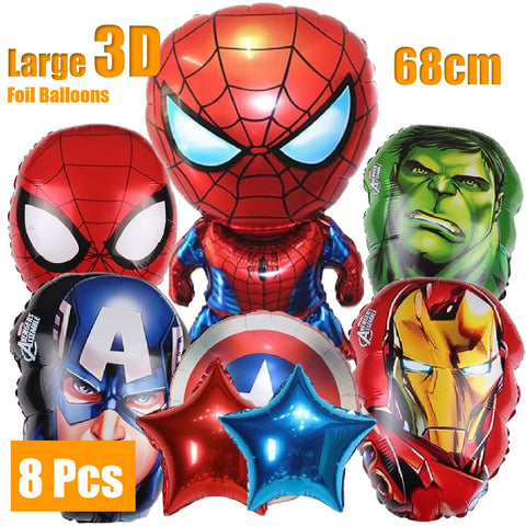 Kids' Birthday Party Decoration Large 3D Avengers Spiderman Party Set Balloons