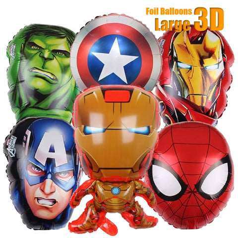 Kids' Birthday Party Decoration Large 3D Iron Man Spiderman Party Set Balloons