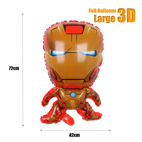 Kids' Birthday Party Decoration Large 3D Iron Man Spiderman Party Set Balloons