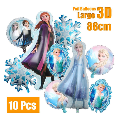 Kids' Birthday Party Decoration Large 3D Frozen Elsa Anna Princess Set Balloons