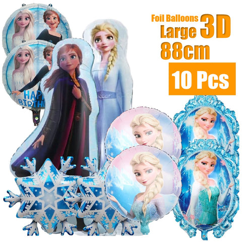 Kids' Birthday Party Decoration Large 3D Frozen Elsa Anna Princess Set Balloons