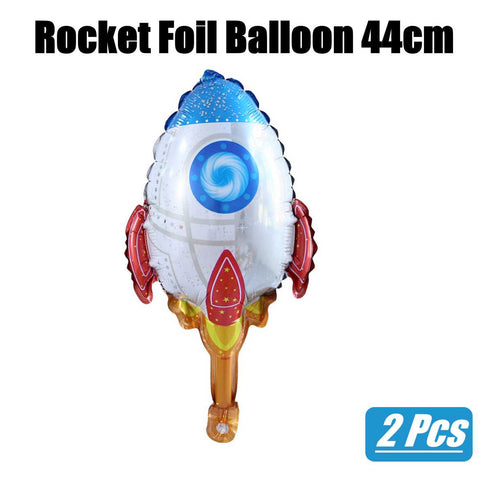 2Pcs Party Decoration Balloon - Foil Balloon Rocket Ship - Medium 44cm