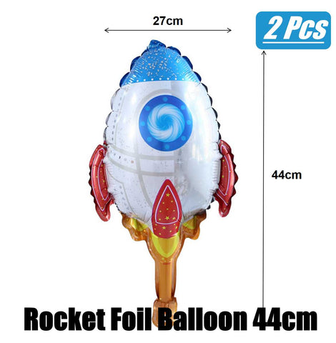2Pcs Party Decoration Balloon - Foil Balloon Rocket Ship - Medium 44cm
