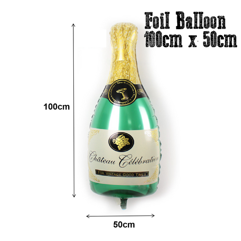 Party Decoration Balloon Large Foil Balloon - Sparkling Wine Bottle - Green