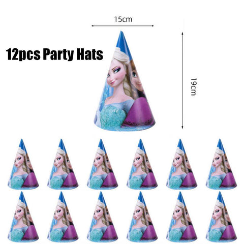 61Pcs Kids' Birthday Party Decoration Frozen Elsa Banner Plates Cups Tablecloth