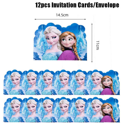 61Pcs Kids' Birthday Party Decoration Frozen Elsa Banner Plates Cups Tablecloth