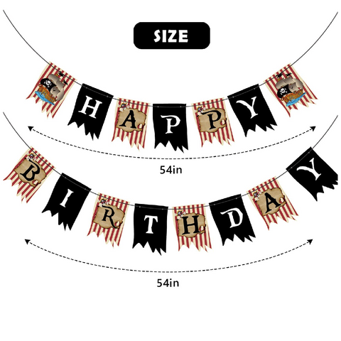 Cake Decorations Happy Birthday Banner - Pirate Theme Set A