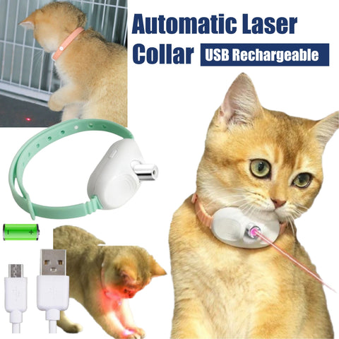 Rechargeable Laser Collar Toy for Cats Cat Laser Toy