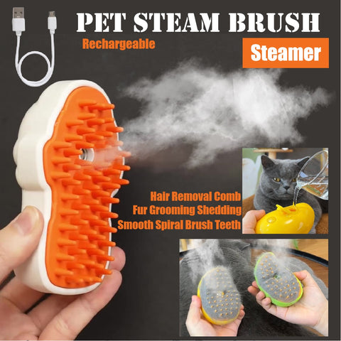 Rechargeable Pet Grooming Trimmer Brush Hair Removal wet Comb Steamer