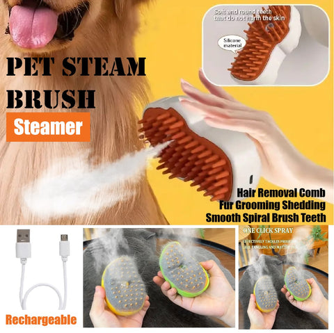 Rechargeable Pet Grooming Trimmer Brush Hair Removal wet Comb Steamer