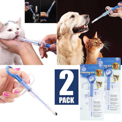 2Pack Pet Pill Plunger Popper for Small Cats Dogs Medicine Feeding Accessories