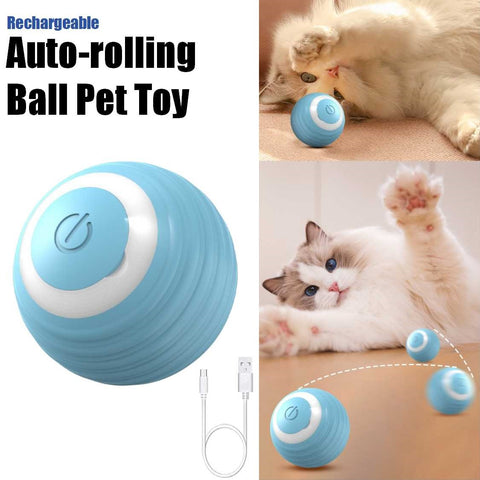 Rechargeable Rolling Ball Pet Toy Obstacle Avoidance & Realistic Prey Simulation