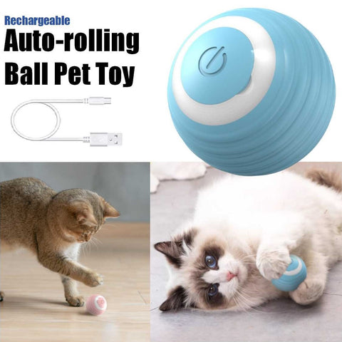 Rechargeable Rolling Ball Pet Toy Obstacle Avoidance & Realistic Prey Simulation