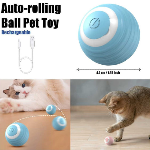 Rechargeable Rolling Ball Pet Toy Obstacle Avoidance & Realistic Prey Simulation