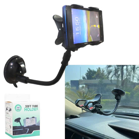 360° Adjustable Car Phone Holder Strong Suction Base Flexible Gooseneck