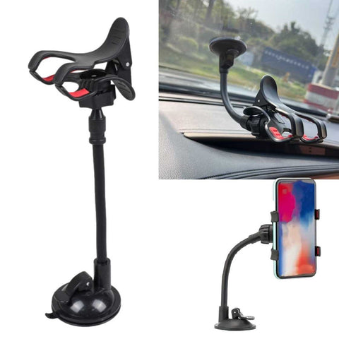 360° Adjustable Car Phone Holder Strong Suction Base Flexible Gooseneck