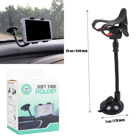 360° Adjustable Car Phone Holder Strong Suction Base Flexible Gooseneck