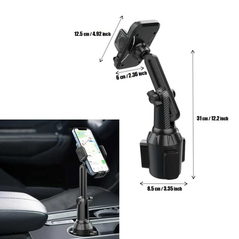 Adjustable Car Cup Holder Phone Mount Stable & Flexible Fit