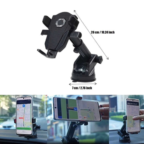 Car Phone Holder with Suction Cup Base Adjustable Mount