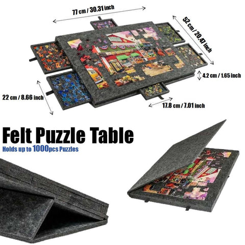 Lightweight Portable Felt Puzzle Table with 6 Drawers Holds up to 1000pcs