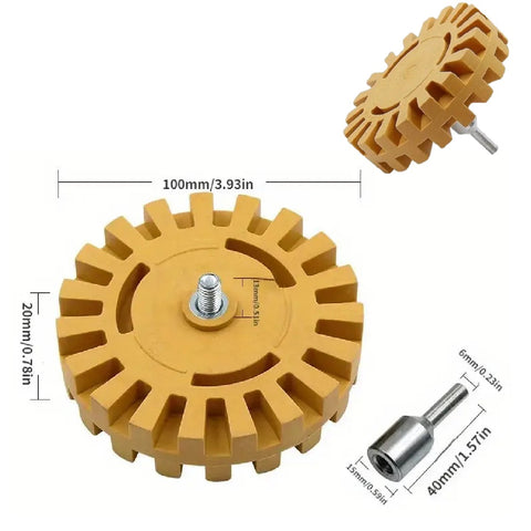 4 Inch Rubber Eraser Wheel Decal Eraser Wheel Adhesive Remover