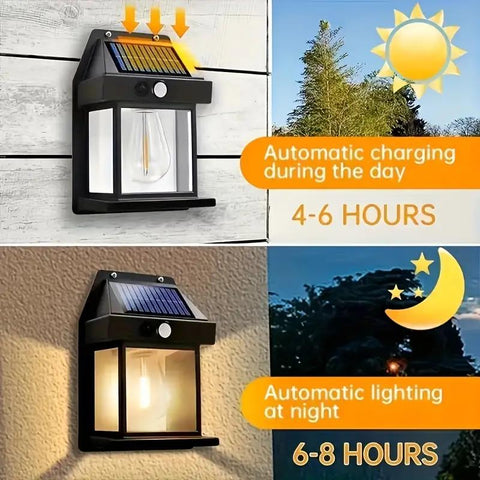 Solar Outdoor Wall Lights Fence Lantern Lights Garden Outdoor Decorative