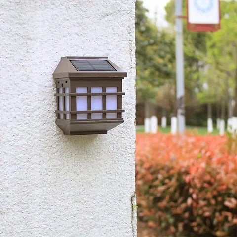 Solar Outdoor Wall Lights Post Fence Lantern Lights Garden Outdoor Decor