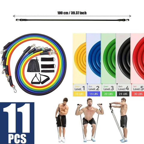 11Pcs Multi-Functional Resistance Band Set