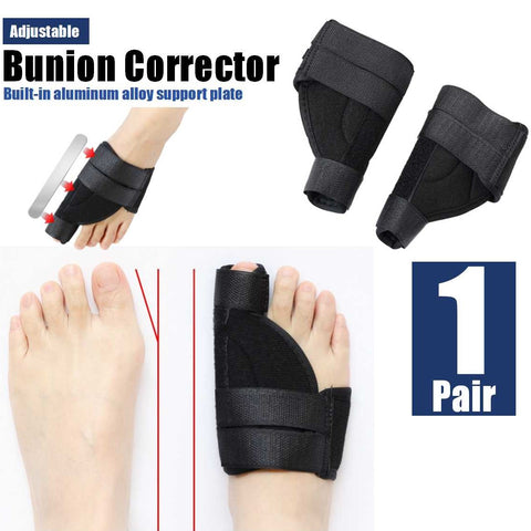 2-pack Adjustable Big Toe Separators with Aluminium Support for Bunion Relief