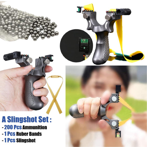 Laser Slingshot Bow with Ammo Balls Hunting Shooting Accessories