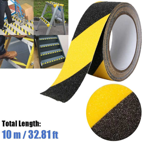 5cm x 10m Anti Slip Safety Grip Tape Yellow & Black Hazard Caution Warning Tape