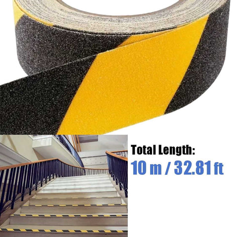 5cm x 10m Anti Slip Safety Grip Tape Yellow & Black Hazard Caution Warning Tape