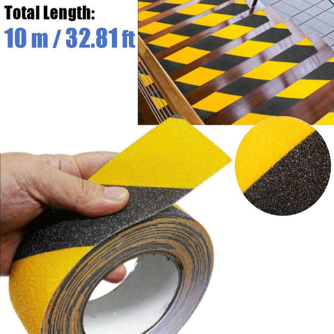 5cm x 10m Anti Slip Safety Grip Tape Yellow & Black Hazard Caution Warning Tape