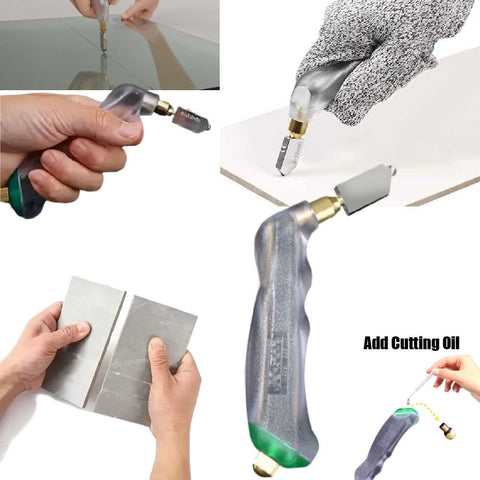 Heavy Duty Diamond Glass Cutters Tool for Thick Glass Tile Mirror Cutting 2-12mm