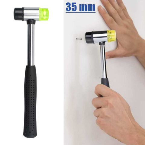 Anti-Slip Double-Faced Soft Hammer Mallet 35mm Rubber Hammer Shockproof